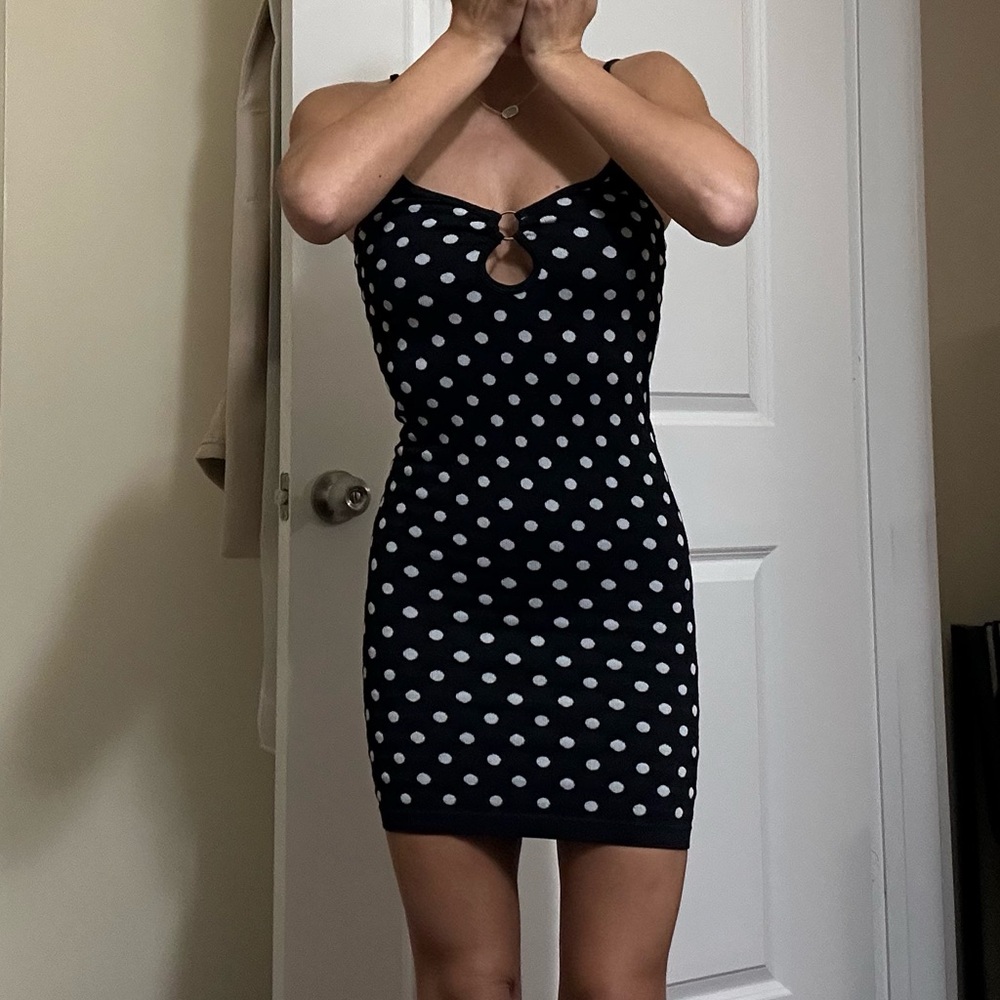 Polka Dot Black Dress
